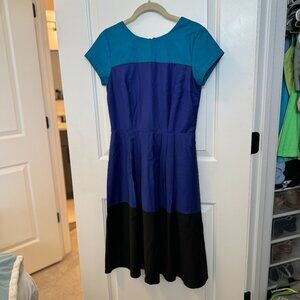 eShakti Blue Colorblock Dress Size XS